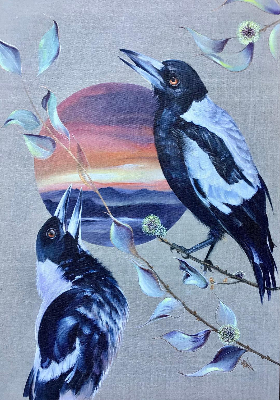 Magpie Rhapsody - Original Oil Painting  **** SOLD ****